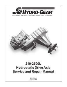 210-2500L Hydrostatic Drive Axle Service and Repair Manual