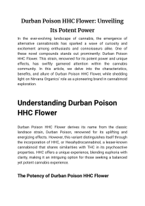 Durban Poison HHC Flower  Unveiling Its Potent Power