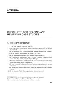 Checklists for Reading and Reviewing Case