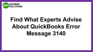How to Fix QuickBooks Error Message 3140