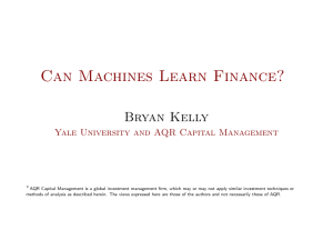 Machine Learning in Finance: Can Machines Learn Finance?