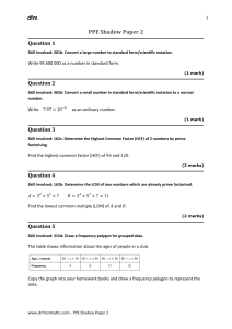 Math Exam Paper: Standard Form, Algebra, Trig, Vectors