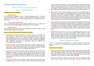 The Teacher and The School Curriculum (MIDTERM)