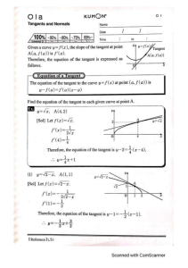 Tangents and Normals Worksheet: Calculus Practice