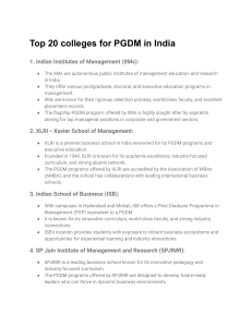 Top 20 colleges for PGDM in India