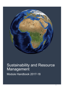 sustainability and Resource management