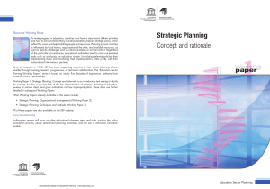 Strategic Planning - Concept and Rationale