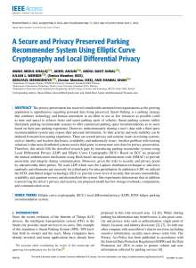 A Secure and Privacy Preserved Parking Recommender System Using Elliptic Curve Cryptography and Local Differential Privacy