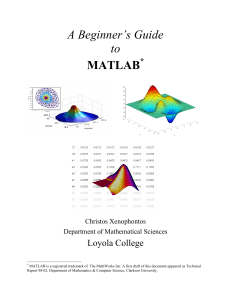 Beginners guide to MATLAB