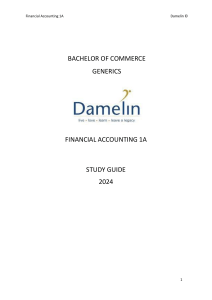 110 Financial Accounting 1A Study Guide 2024