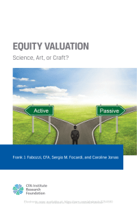 Equity Valuation Science, Art, or Craft