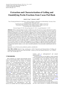 Extraction and characterization of gelling and emulsifying pectin fractions from cacao pod husk