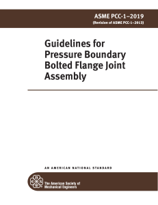 ASME PCC-1 2019 Guidelines for Pressure Boundary Bolted Flange Joint Assembly