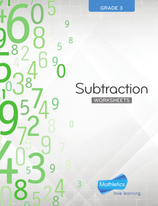 G3 subtraction worksheets USA