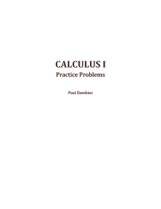 CalcI Complete Problems