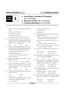 MHT-CET - Chemistry - TP 01