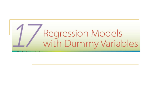 Regression Models with Dummy Variables