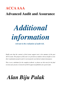 ACCA AAA Additional Information notes