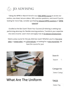 What Are The Uniform Bar Exam Topics?—JD Advising, Inc.