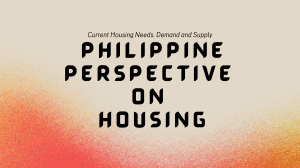 PHILIPPINE PERSPECTIVE ON HOUSING