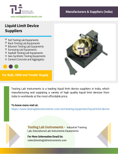Liquid Limit Device Suppliers