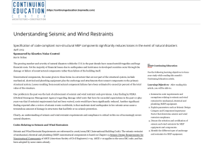 Seismic & Wind Restraints for MEP Components