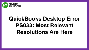 Easy Way to Fix QuickBooks Desktop Error PS033
