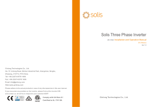 Solis Three Phase Inverter (50-125k) installation manual
