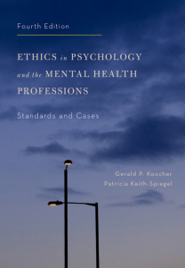 Ethics in psychology and the mental health professions  standards and cases koocher