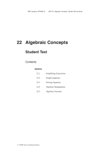 algebraic concepts