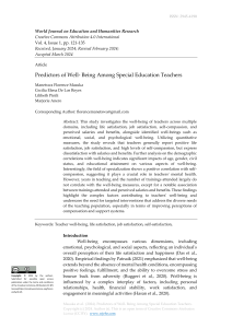 Predictors of Well- Being Among Special Education Teachers (2)