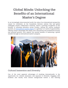 Global Minds  Unlocking the Benefits of an International Master's Degree