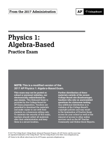 AP Physics1 PracticeExam 2018 (1)