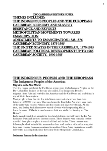 Caribbean History - NOTES NUMBERED