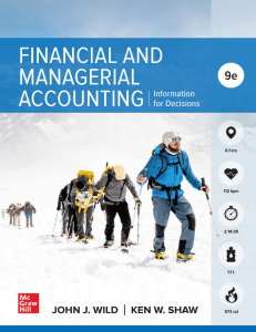 Wild J. Financial and Managerial Accounting. Information for Decisions 9ed 2022