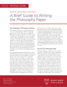 Harvard's Brief Guide to Writing the Philosophy Paper