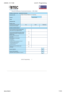 Unit 01 -Programming btec assignment