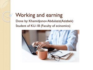 working and  earning