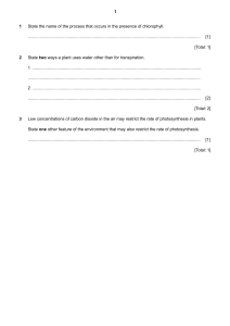 IGCSE test Biology