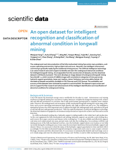 An open dataset for intelligent recognition and classification of abnormal condition in longwall mining journel paper