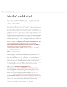  What is Commissioning