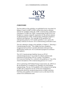 ACG Commissioning Guideline