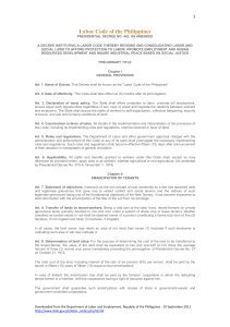 Labor Code of the Philippines - DOLE