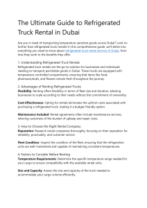 Refrigerated Truck Rental in Dubai