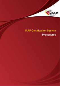 CERTIFICATION PROCEDURES - IAAF Certificat