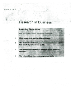 Business Research Methods Pamela Chapter 1