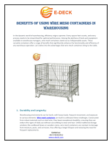 Benefits of Using Wire Mesh Containers in Warehousing