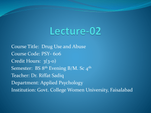 Drug use [lecture 2]