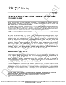 Orlando Intenational Airport  landing international airline business
