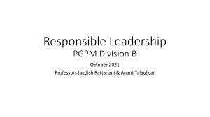 Responsible Leadership PGPM 2021 Div B